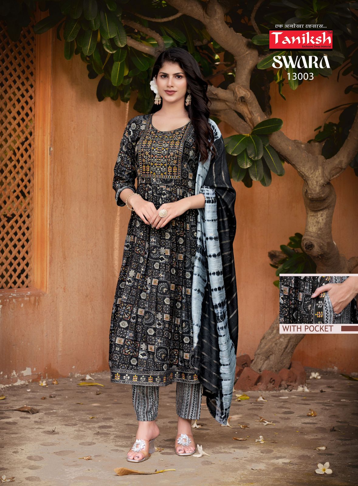 Swara Vol 13 By Taniksh Rayon Printed Embroidery Kurti With Bottom Dupatta Wholesale Online
